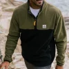 Veste polaire recyclée 1/4 zip Set Off - Khaki