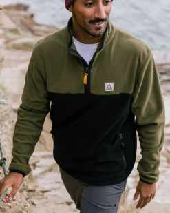 Veste polaire recyclée 1/4 zip Set Off - Khaki