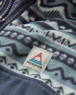 Veste polaire recyclée 1/4 zip Set Off - Mountain Geo Stormy Sea