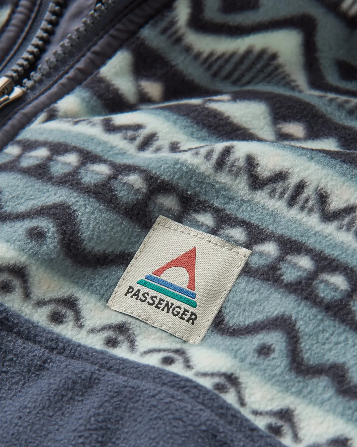 Veste polaire recyclée 1/4 zip Set Off - Mountain Geo Stormy Sea
